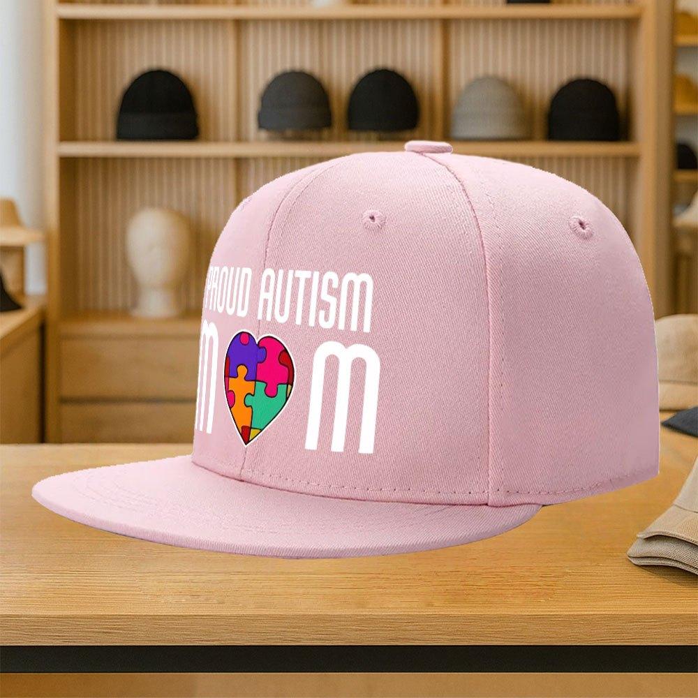 Proud Autism Mom Puzzle Heart Graphic Baseball Cap Polyester Snapback Adjustable Adult Hat Casual