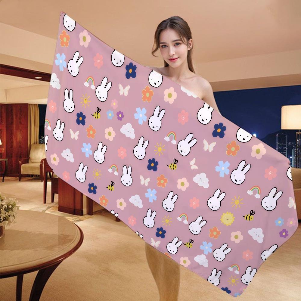 Cute M-Miffy Towel Beach Towel Quick-Drying Soft Travel Shower Same Style For Men And Women Sports