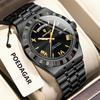 POEDAGAR Men's Watch Luminous Waterproof Week Date Man Wristwatch Stainless Steel Business Quartz Watches