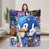 Shadow Game Blanket Soniced Cartoon Flannel Throw Blankets Summer Air Conditioning Decoration Lightweight Bedspreads