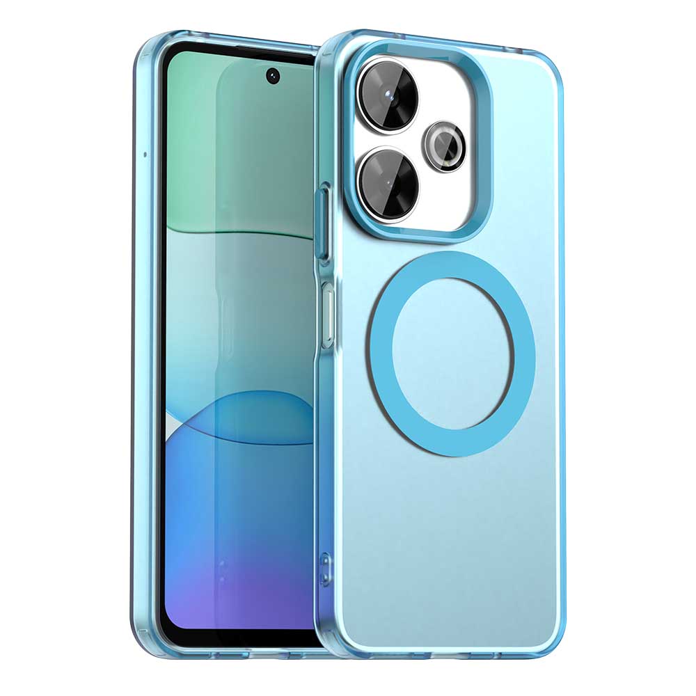 

Для POCO M6 M6 Pro Тонкий Водонепроникний Ударостійкий Матовий Чохол для Телефону з Магнітом та Захистом від Відбитків Пальців For POCO M6 Pro 4G синій