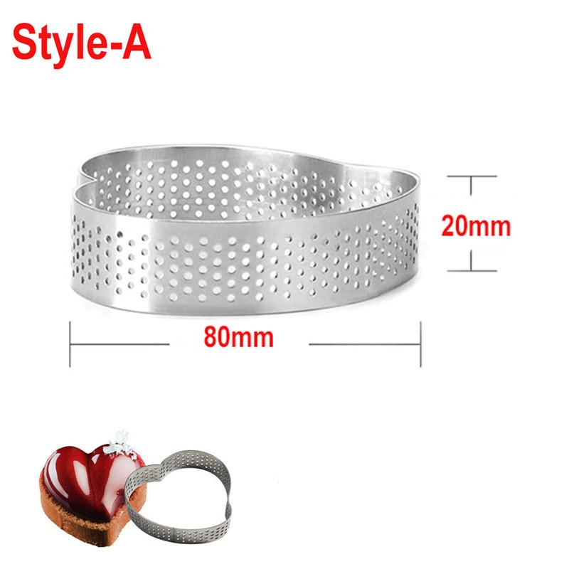 1PCS Mini Mousse Cake Ring Stainless Steel Perforated Mold DIY Egg Tart
