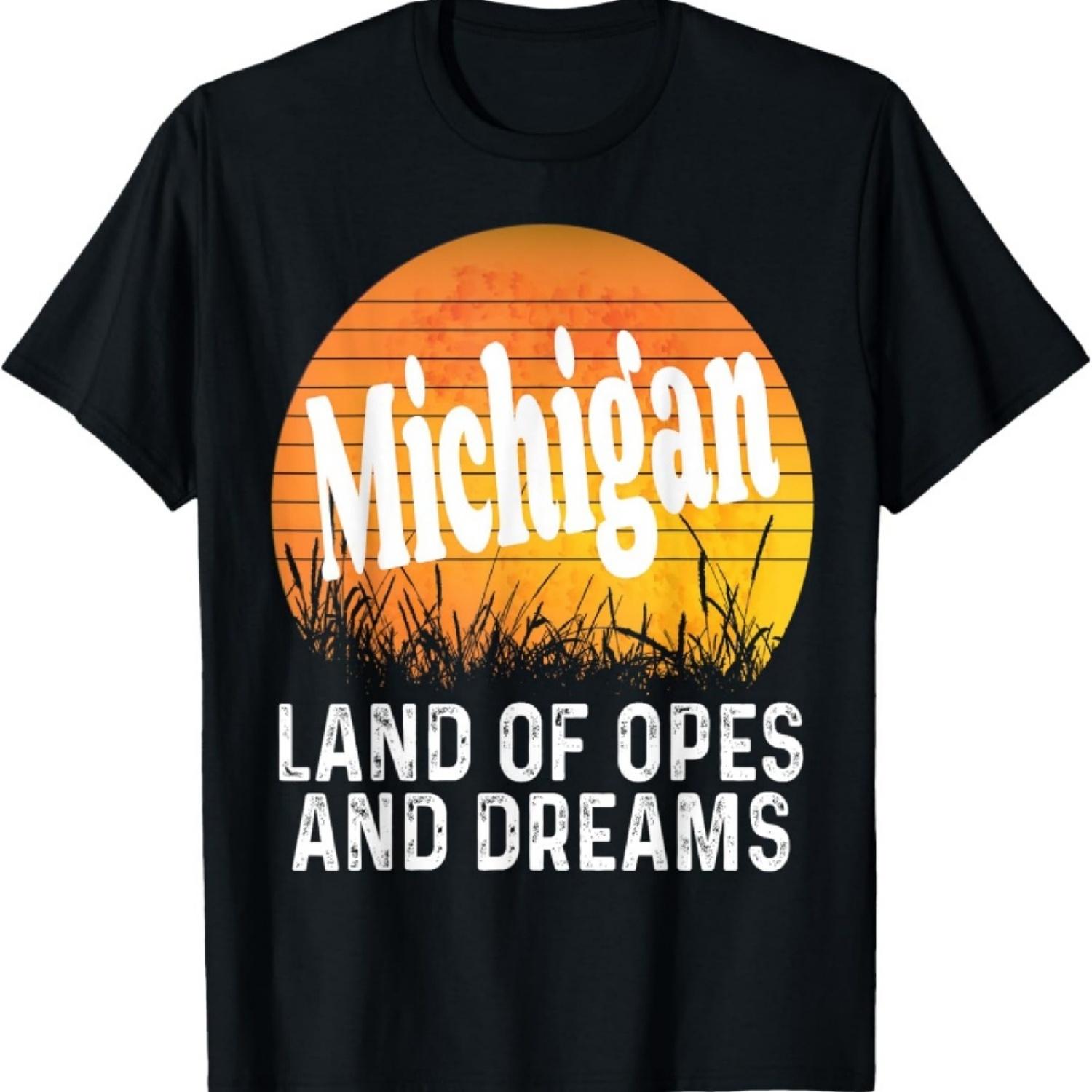 Мичиган Земля Оуп И Снов Оуп Закат Поле Забавная Футболка S