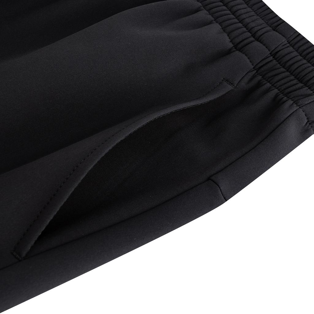 Anta Training Series Mens Woven Sports Long Pants Winter Outdoor Fleece Casual Pants Men Bottoms Basic-Black 952547514N-6