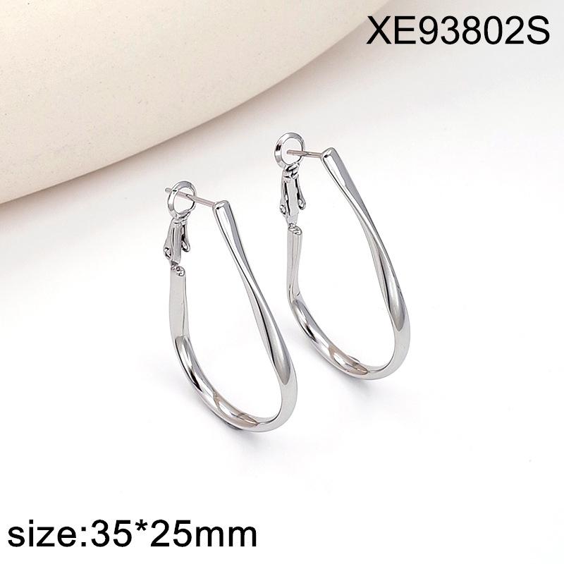European High-End Geometric 18K Gold-Plated Titanium Hoop Earrings - Simple Versatile Design