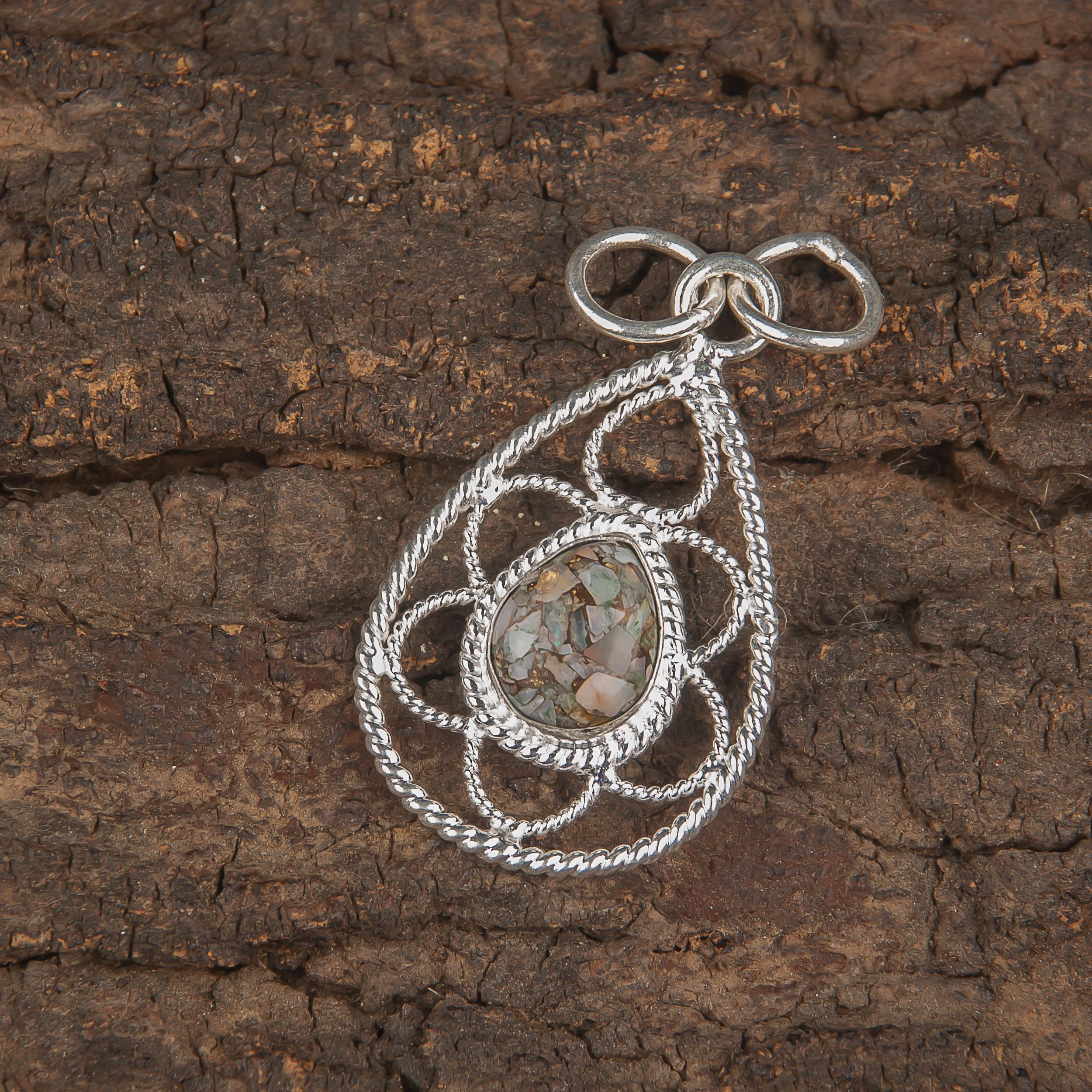 

Эфиопская медная бирюза, подвеска из стерлингового серебра 925 пробы, подарок для женщин, подвеска ручной работы, украшение с драгоценным камнем 1.40 Inches серый