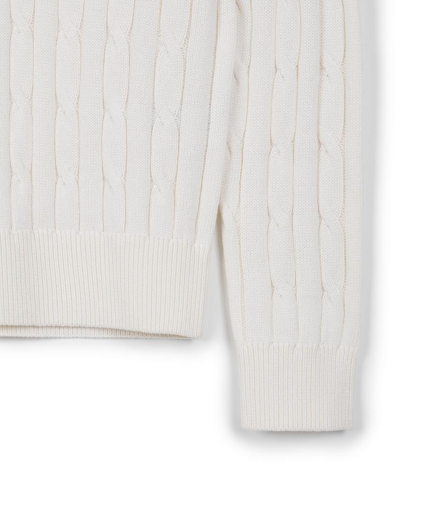 USPOLOASSN Cable Half-Zip Knit_Ivory
