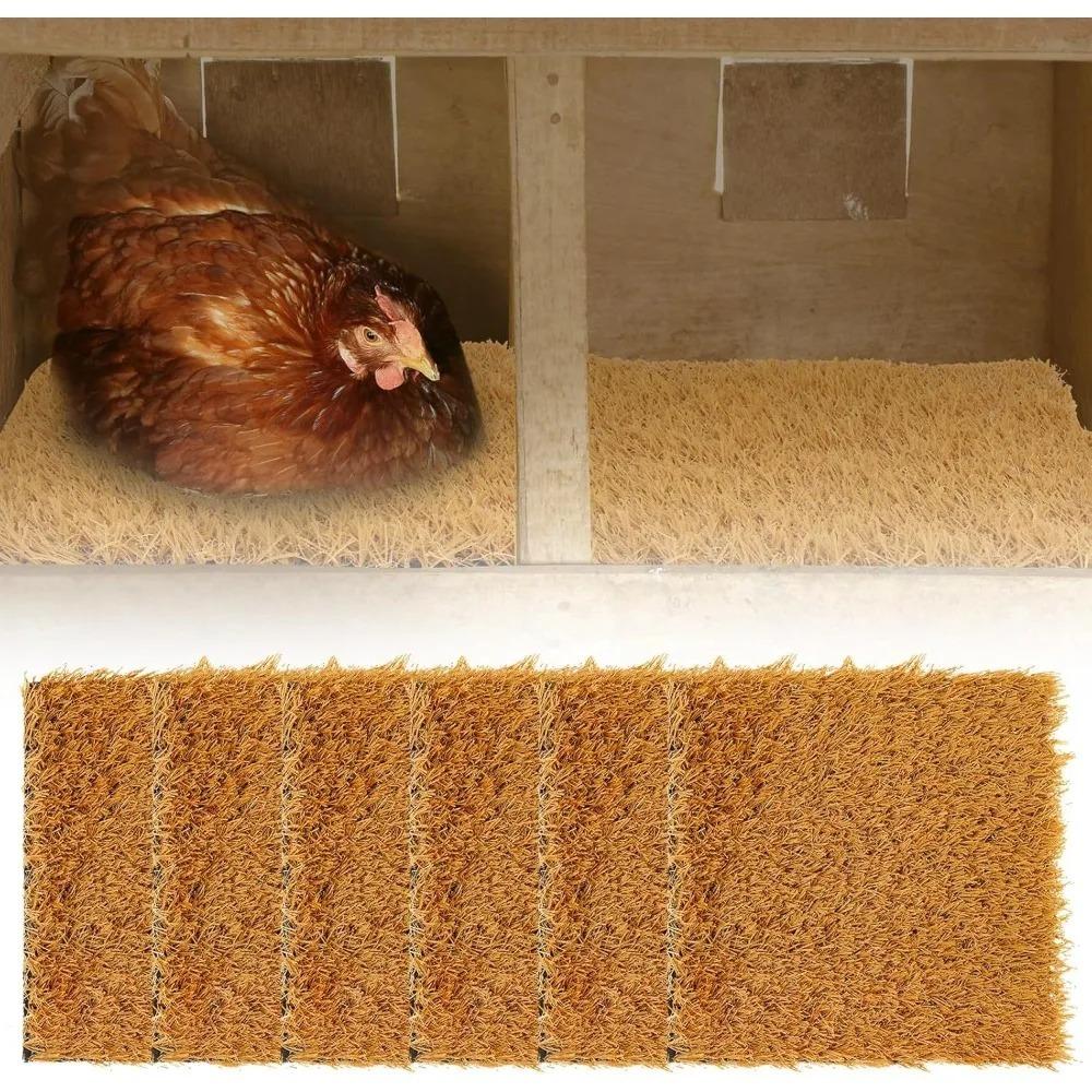 1PC 30cm Square Chicken Coop Nesting Mat, Washable Anti-Breakage Natural Coconut Palm Pad Design, For Hens Laying Eggs Poultry
