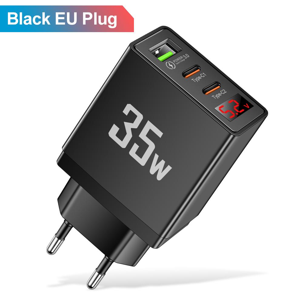 35W Dual PD Port USB Fast Charger Type C Mobile Phone Adapter Quick Charge Wall Charger for IPhone 16 15 14 Xiaomi Samsung Oneplus