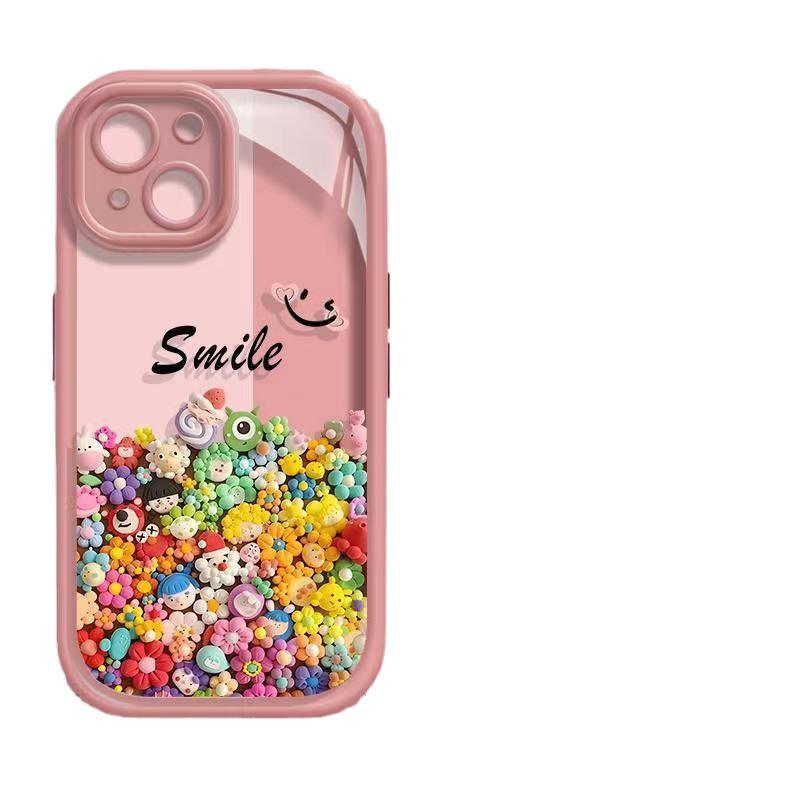 Clay Flower iPhone14 Apple 1312 Cream Case IProMax All-inclusive Anti-drop 14Pro Mobile Phone Case Anti-fingerprint