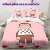Curious GeorgePattern Bedding Quilt Set Quilt Cover Pillowcase Home Decoration Birthday Gift (1 * duvet cover + 2 * pillowcase, without core)