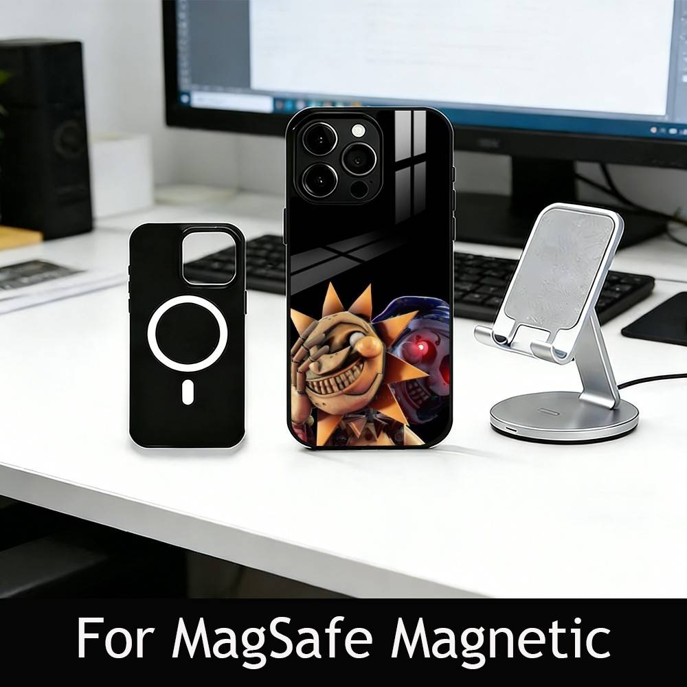 

Fnaf G-Game S-Sundrop & M-Moondrop Phone Case For iPhone17,16,15,14,13,12,11 Plus,Pro Magnetic with Magsafe Wireless Charging iPhone14PRO