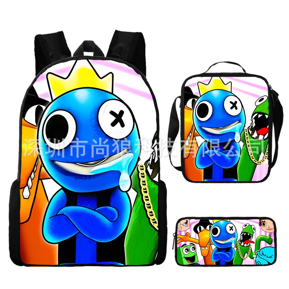 Rainbow Friends Rainbow Friends Student School Bag Digital Printed Oxford Cloth Backpack Satchel Pencil Case