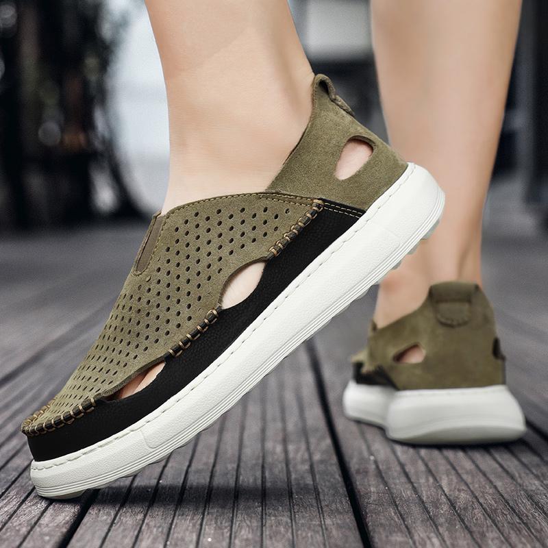 Men's Fashion Leisure Sandals Male Summer Breathable Trendy Casual Shoes Lightweight and Comfortable Wide Toe Shoes