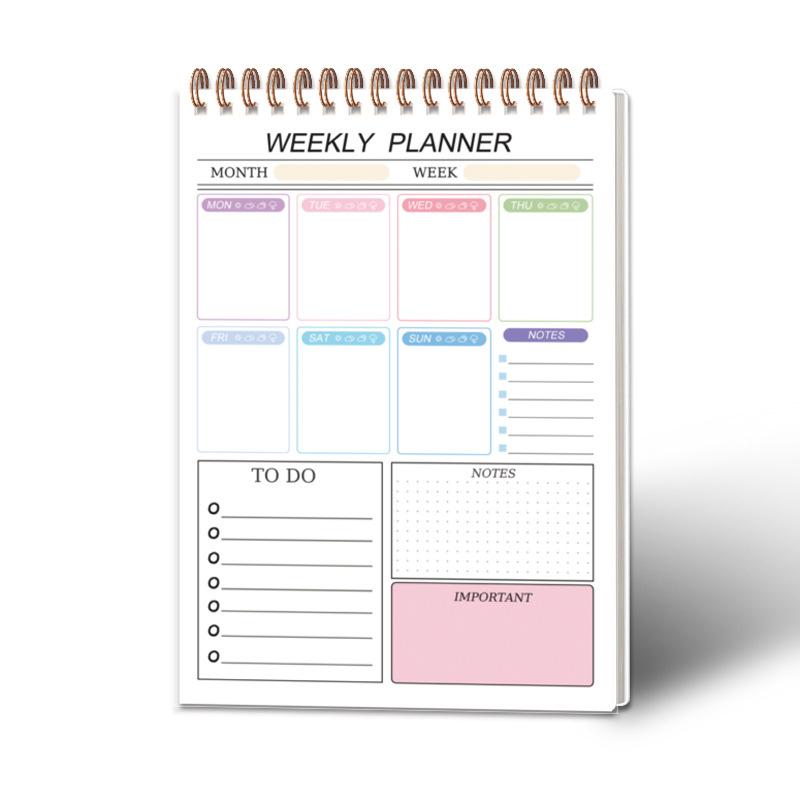 Daily Planner Spiral Notebooks Time Management Organizer To-Do List Notes Personal Daily Habits Develop Miscellaneous List