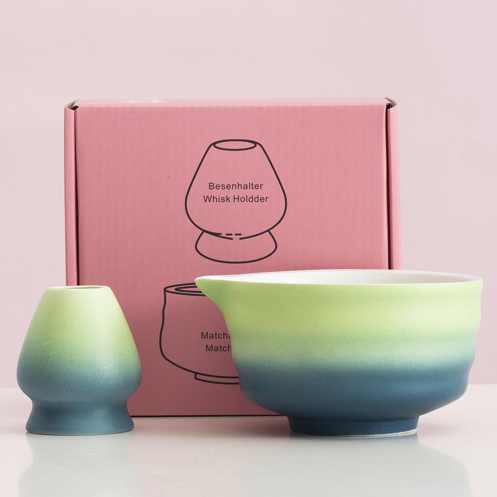 2-piece Matcha Tea Set, Japanese-style Ceramic Matcha Bowl, Natural Matcha Grains, Color Box Gift Box, Tea Ceremony