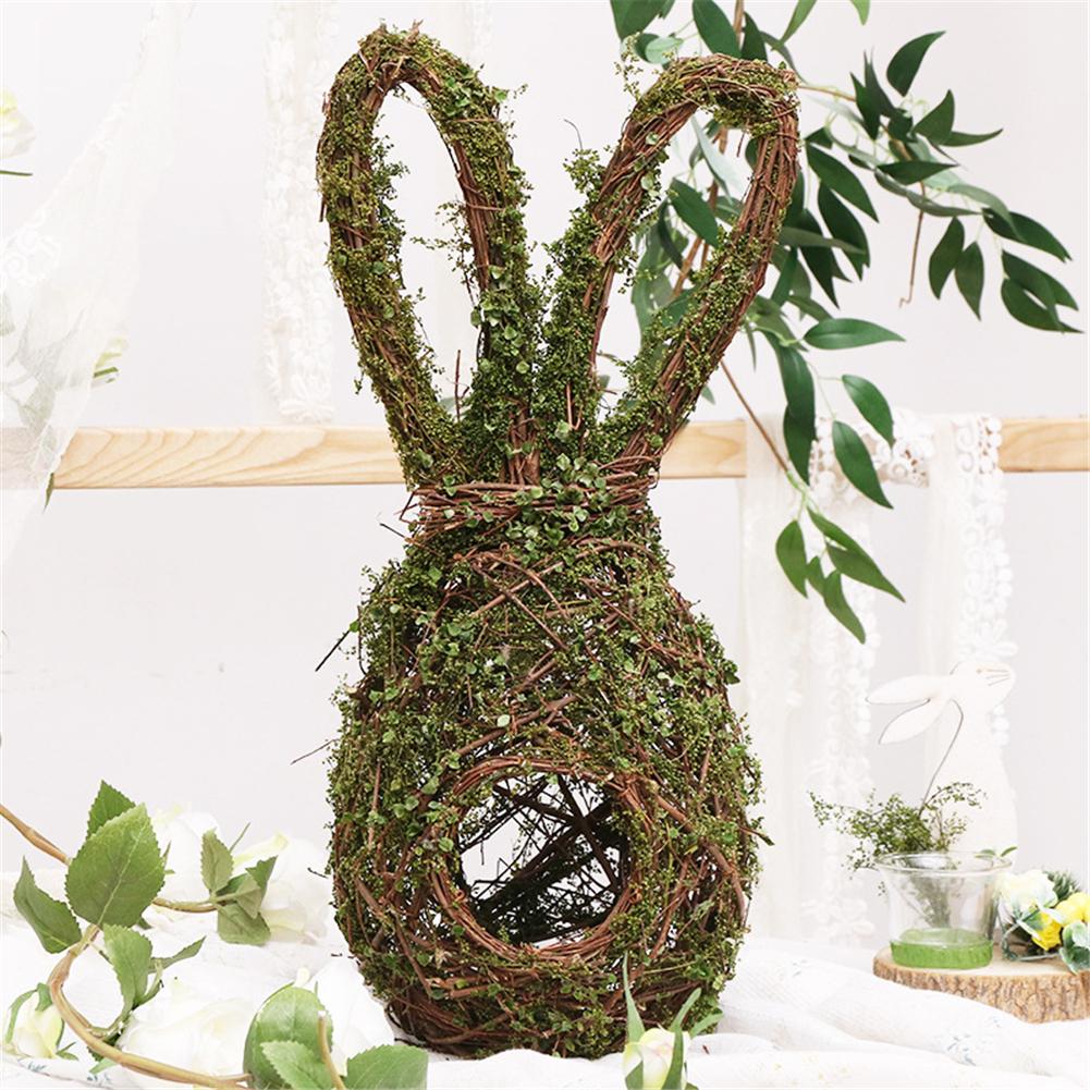 Rabbit Shape Bird Nest Hanging Pendant Easter Decoration Photo Props