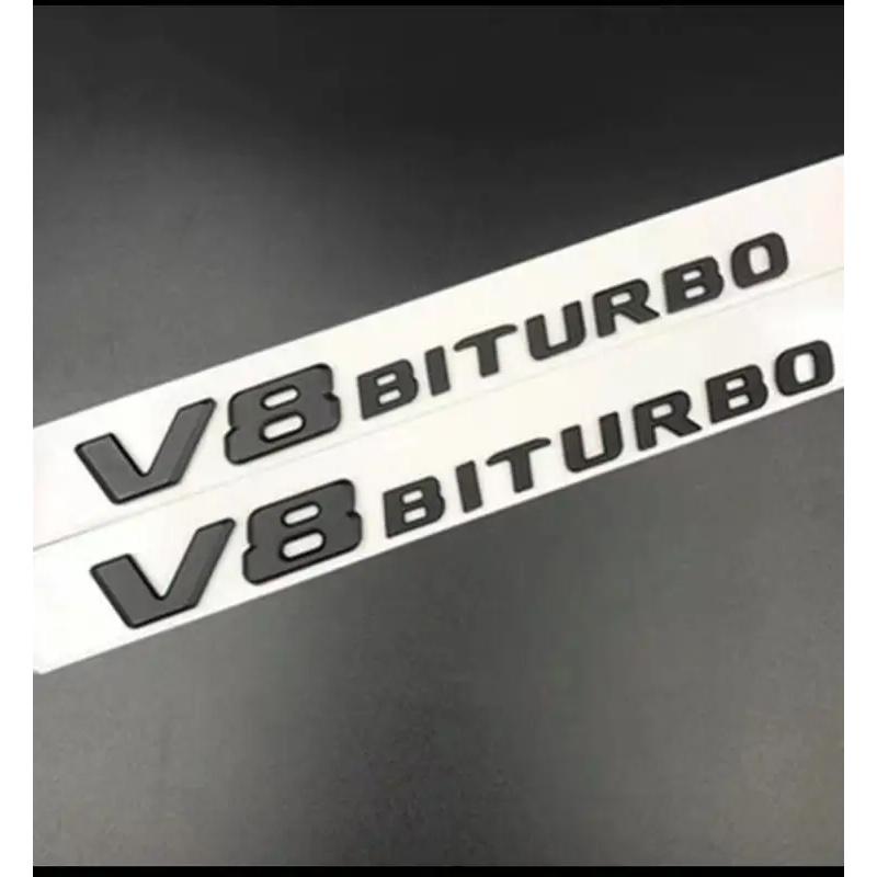 3D ABS V8 BITURBO Logo Letters Car Fender Side Emblem For Mercedes-Benz C63 W205 W204 E63 W213 W212 S63 W223 W222 Accessories