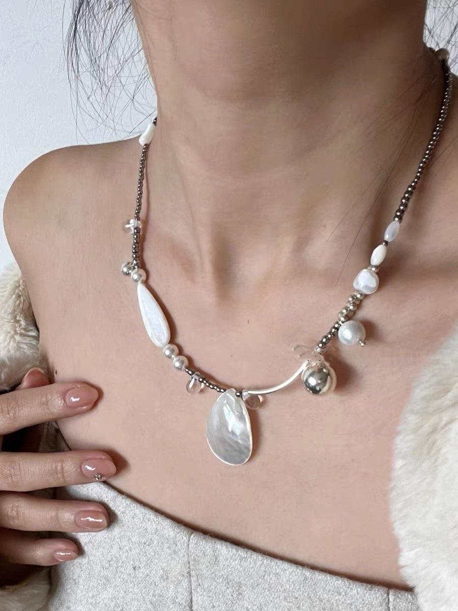 

Белая Красота Летнее Женское Ожерелье из Бисера Ручной Работы - Ограниченная Серия Оригинальный Дизайн Цепочка на Ключицу