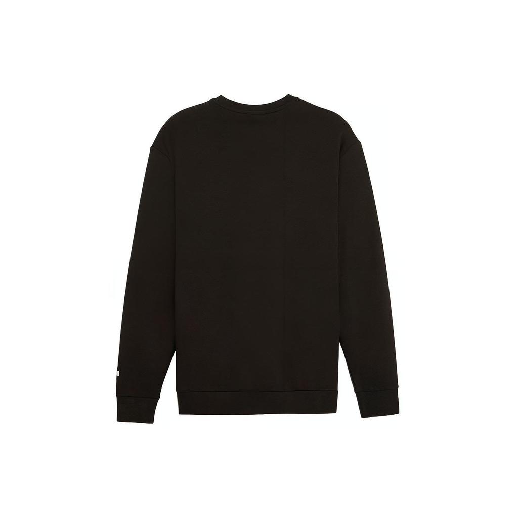 Puma Solid Logo Casual Loose Knit Crewneck Sweatshirt Men Sweatshirt Black 681288-01