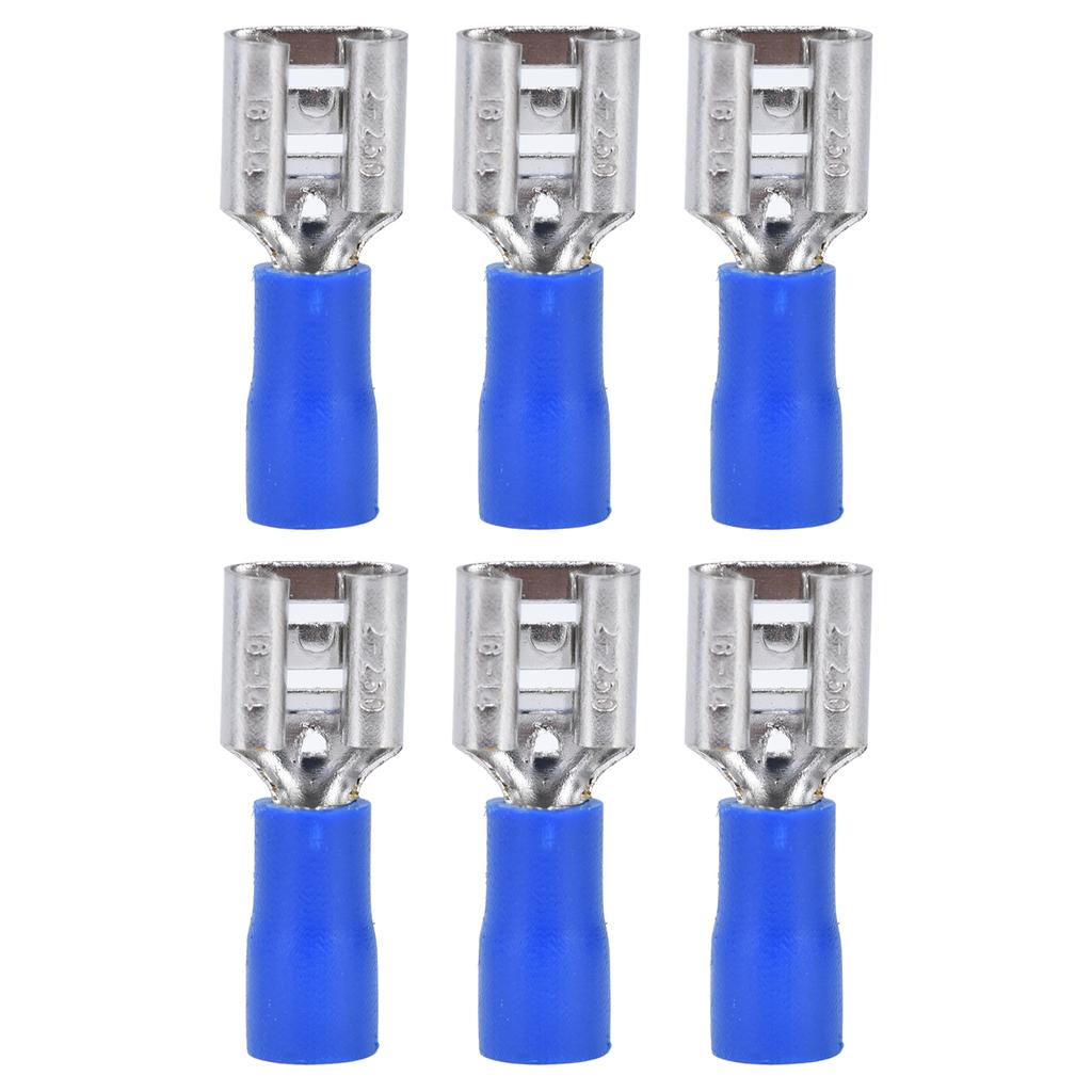 100PCS FDD2250 Spade Connector Conductivity Female Spade Connector with Insulating Shell for 1.52.5mm Cable(Blue )