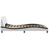 Dover  Bed Frame White and Black 120x200 cm Faux Leather
