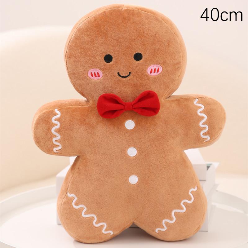 Christmas Decoration Toys Cute Gingerbread Man Plushie Toy Doll Cartoon Soft Anime Toy Pillow Home Decor Kids Gift
