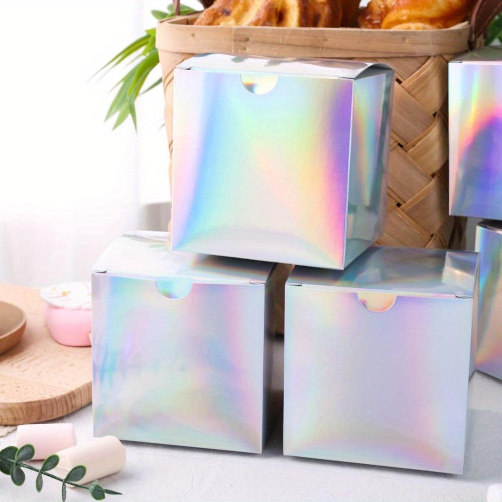 50pcs Mini Gift Boxes Iridescent Gift Boxes Tiny Cardboard Boxes Favor Boxes Candy Treat Boxes for Birthday Wedding Party Bridal Shower Packaging Box