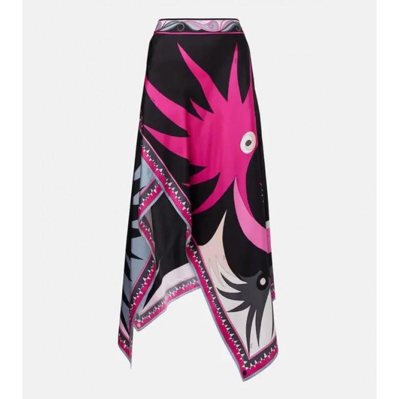 Suit Printed Top Irregular Skirt Two-piece Set