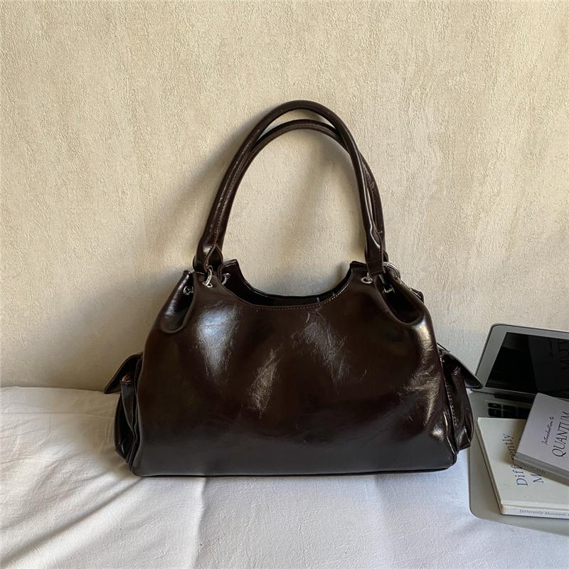 Faux Leather Hobo Bag Women Fashion Shoulder Bag With Stud Detail Soft Texture Handbag Everyday Use
