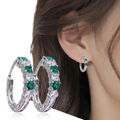 Silberne Creolen für Damen, Zirkonia-Creolen für Muttertag, Jahrestag, Geburtstagsgeschenk