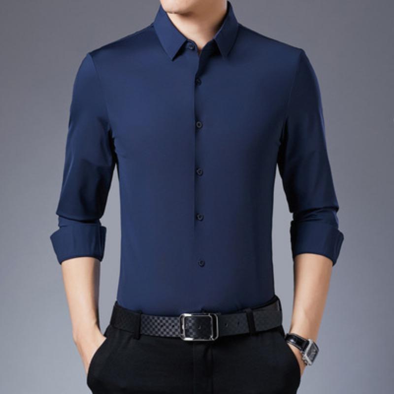 New One Piece Spring and Autumn New Men's Business Casual Long-sleeved Shirt Youth Shirt