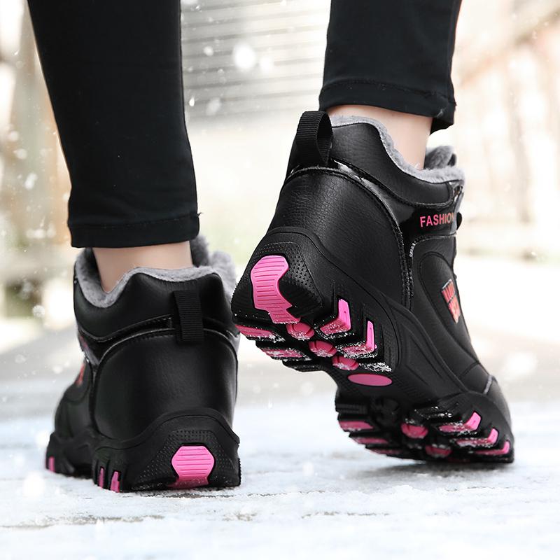 Autumn Winter Leather Sneakers Black Casual Shoes Women Non Slip Lace Up 2025 Fashionable Comfortable Waterproof Sports Shoes