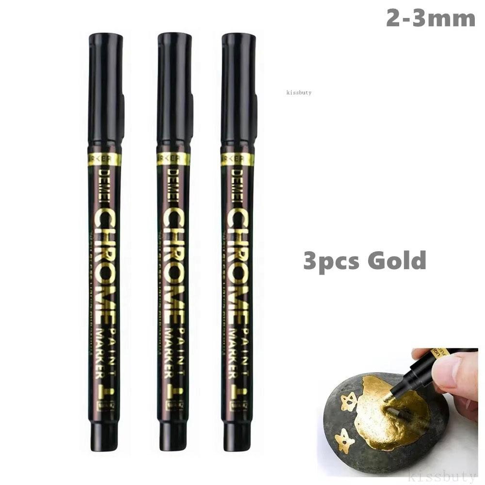 1-5Pcs Chrome Paint Marker Reflective Fluid Mirror Paint Pen 2mm Silvery Ink For DIY Car Styling Model Metal Wood Plastic Stone Touchup Paint2