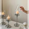 Detachable Metal Glass Candle Holders Transparent Luxury European Style Candlestick Anti-slip Table Ornaments