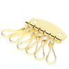 Portachiavi Portafoglio Borsa in Pelle Ferramenta Chiave   Fila   Porta 6 Ganci Chiusura Clip (Oro)