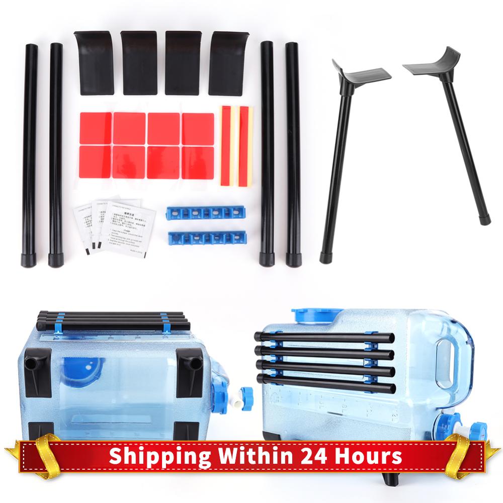 Foldable Ice Box Holder Strong Load Bearing Portable Bucket Support Detachable Cooler Luggage Rack for Outdoor Camping Hiking nero