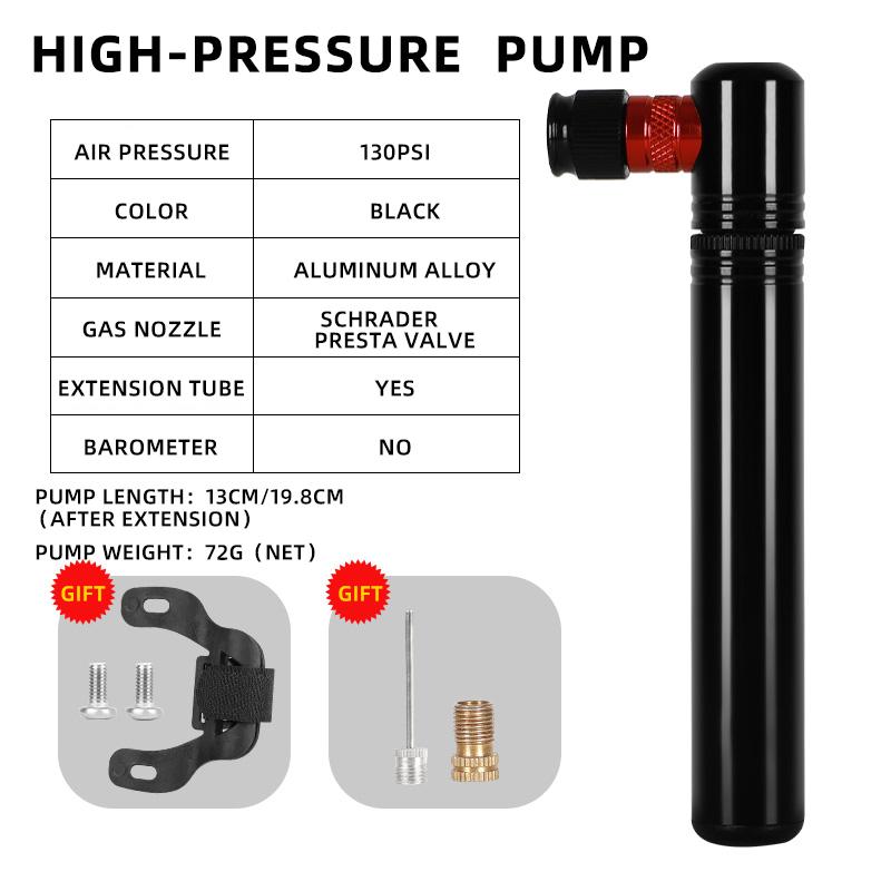 WEST BIKING Bike Pump With Needles Hand Air Pumps Cycling Tire Inflator Schrader Presta Valve Hose Portable Mini Bicycle Pump
