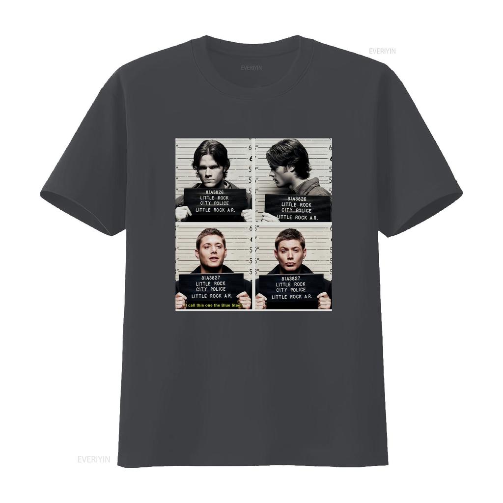 Supernatural mugshot T Shirt All Size Black vintage Washed Comfortable Breathable Stretched fashion designer clothes graphic