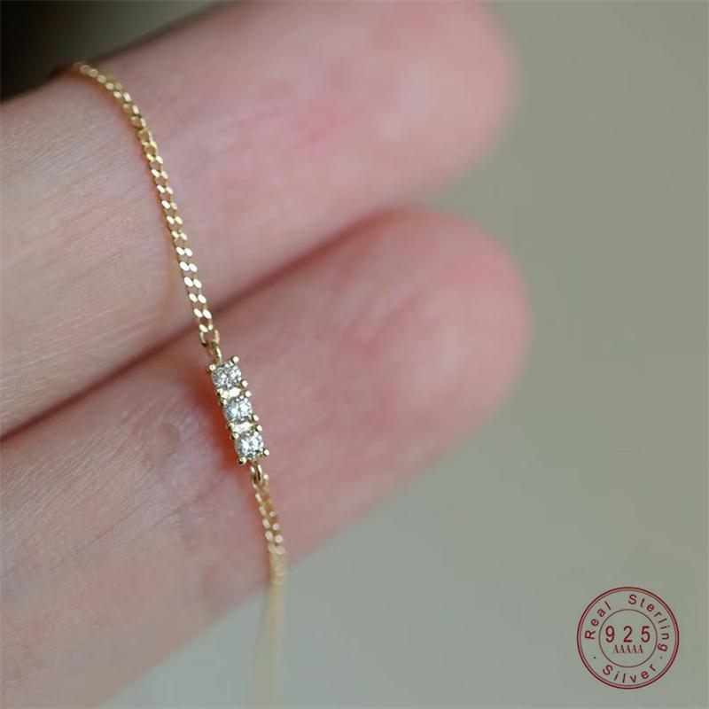 

Sparkling CZ Bracelet 925 Sterling Silver Delicate Bracelet For Women Fine Jewelry Vacation Gift Silver