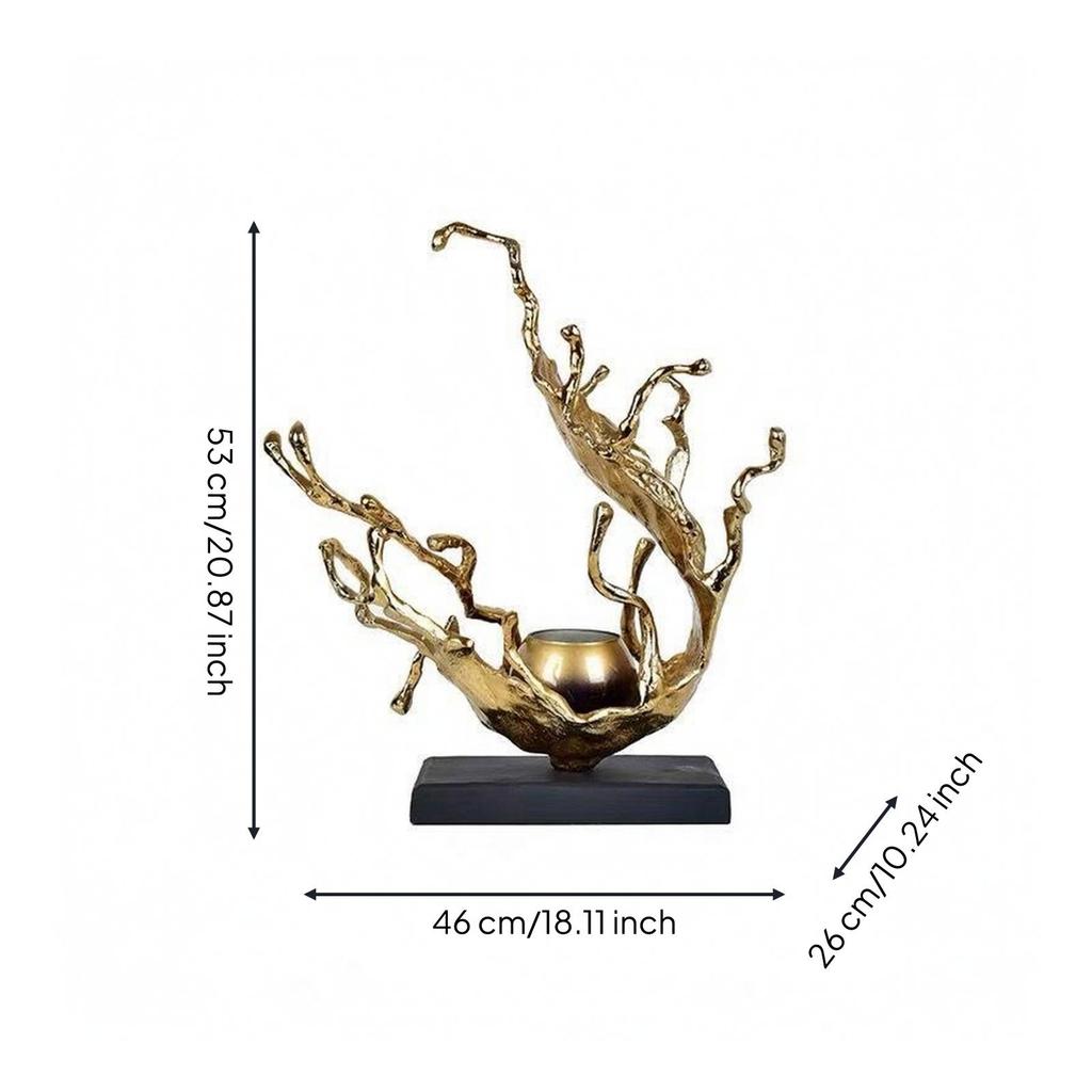 Sculptural Aluminum Candle Holder Versatile for Living Room