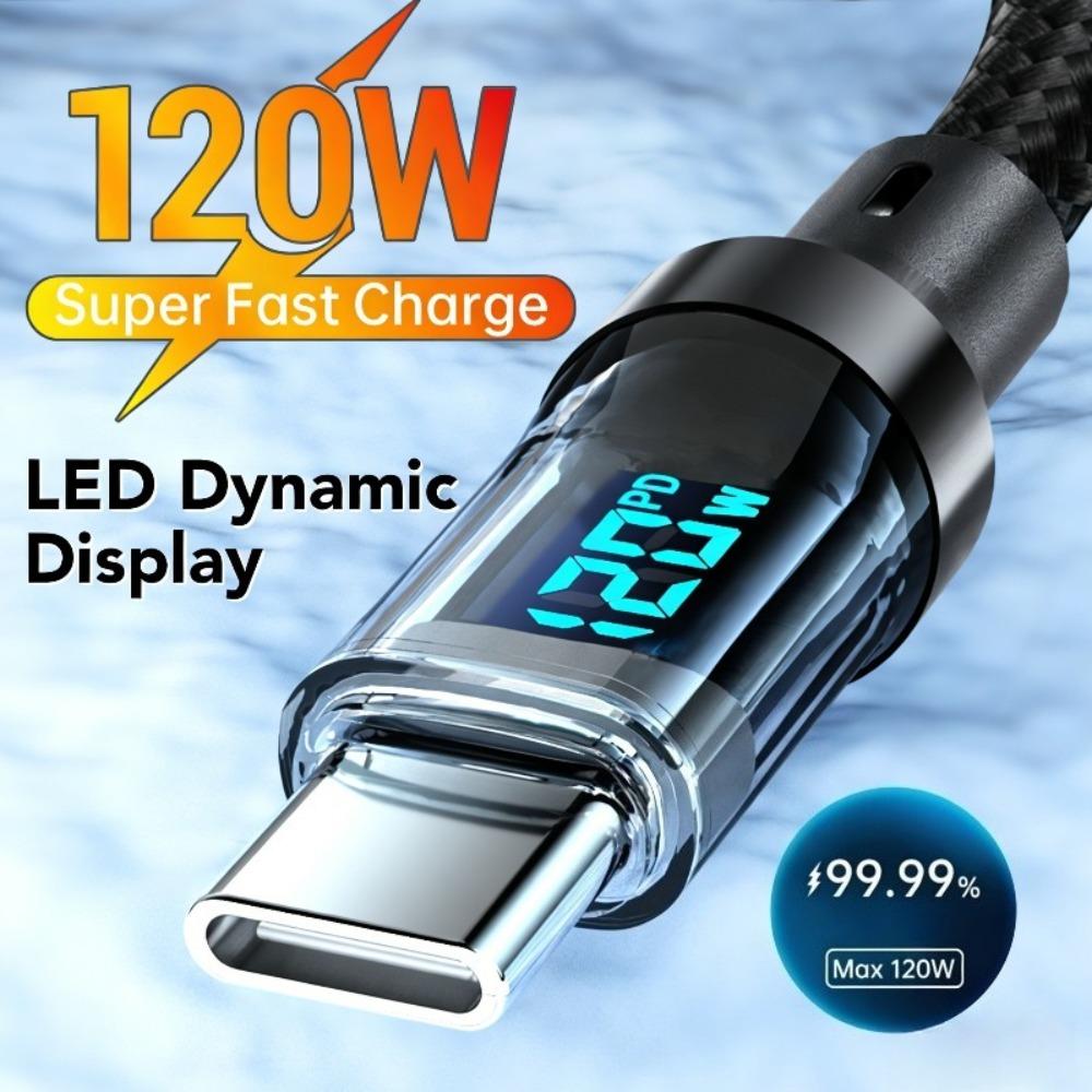 

120W 6A Fast Charging Cable, USB Type-C High Speed Durable Fast Charging Cord for Universal Smartphone Daily Use United States