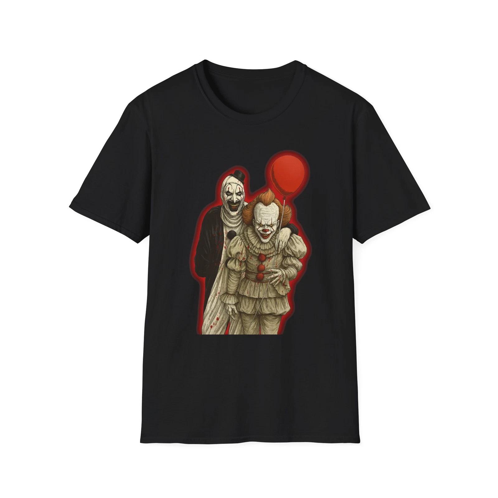 Horror Movie Clown Mashup Unisex Shirt, Pennywise & Art the Clown Tee, Scary M