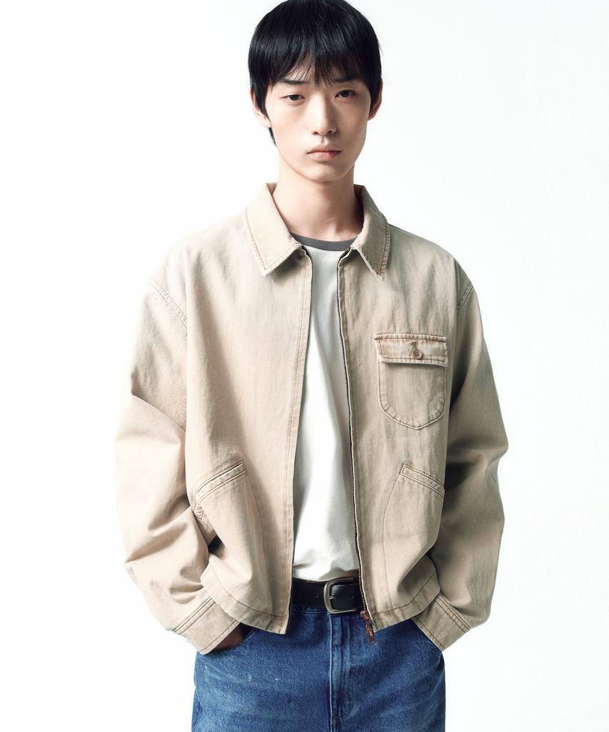 Insilence Garment-Dyed Drizzler Jacket Faded Beige