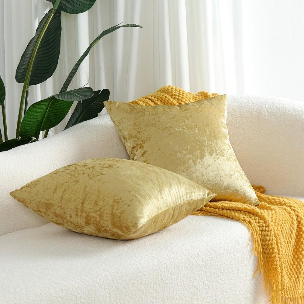 Throw Pillow Covers Velvet Decorative Cushion Cover Pillow Case for Sofa Couch Bed Chair,Soft Square Throw Pillows 18x18 Inch,Set of 2