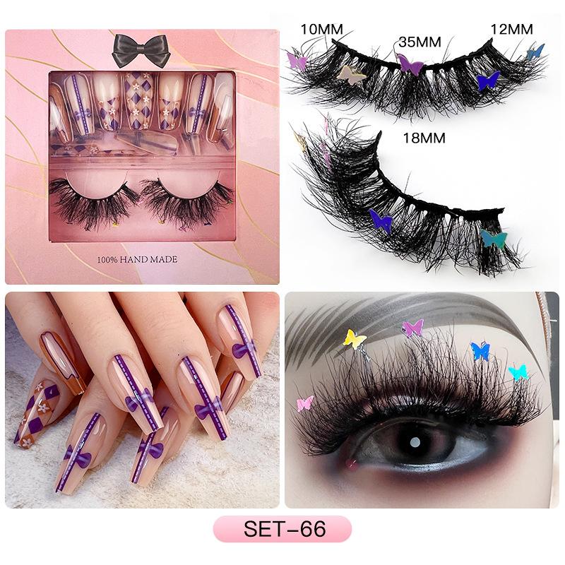 

Европейские и американские норковые волосы, маникюр, красивые ресницы, комбинированный набор накладных ресниц, керлинг с аппликацией ресниц SET-66