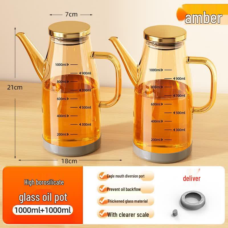 Qiwei Kitchen Glass Oil & Vinegar Dispenser