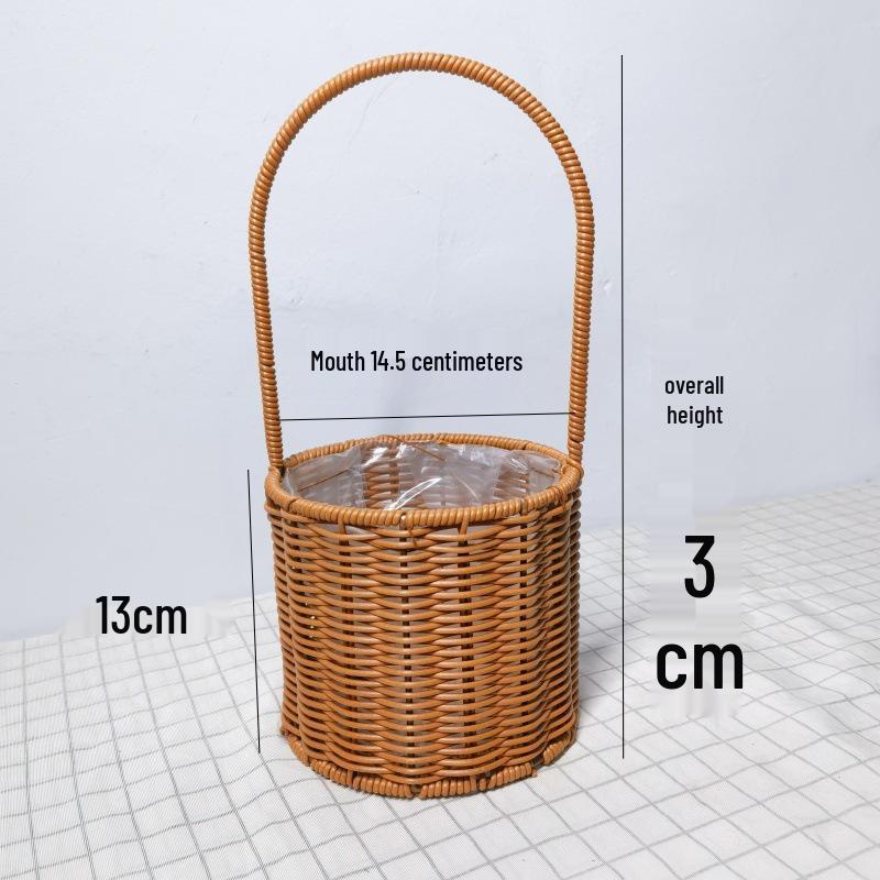 Valentinstag Handgefertigter Rattan Picknick- und Blumenkorb für Hochzeiten und Heimdekoration