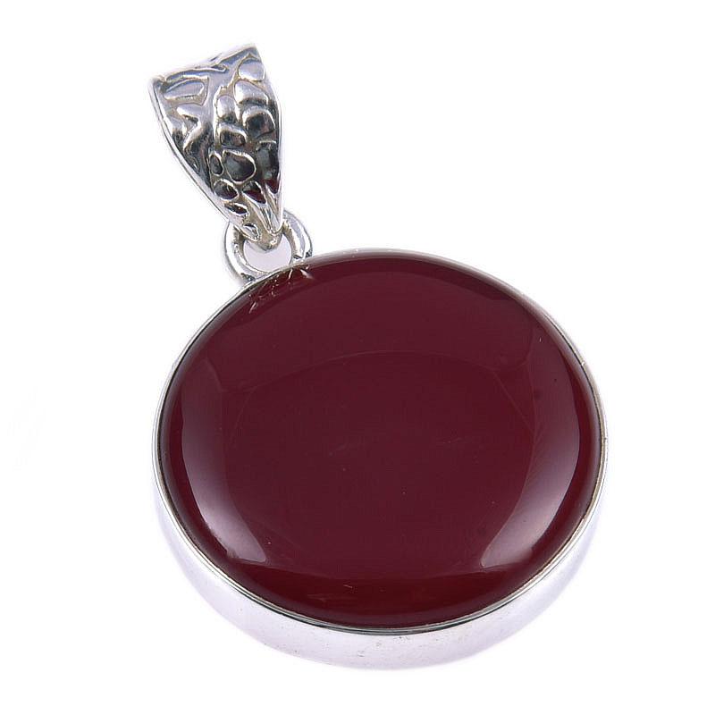 Naturlig karneol ädelsten handgjord 925 solid sterling silver hänge 1,25" i5F38