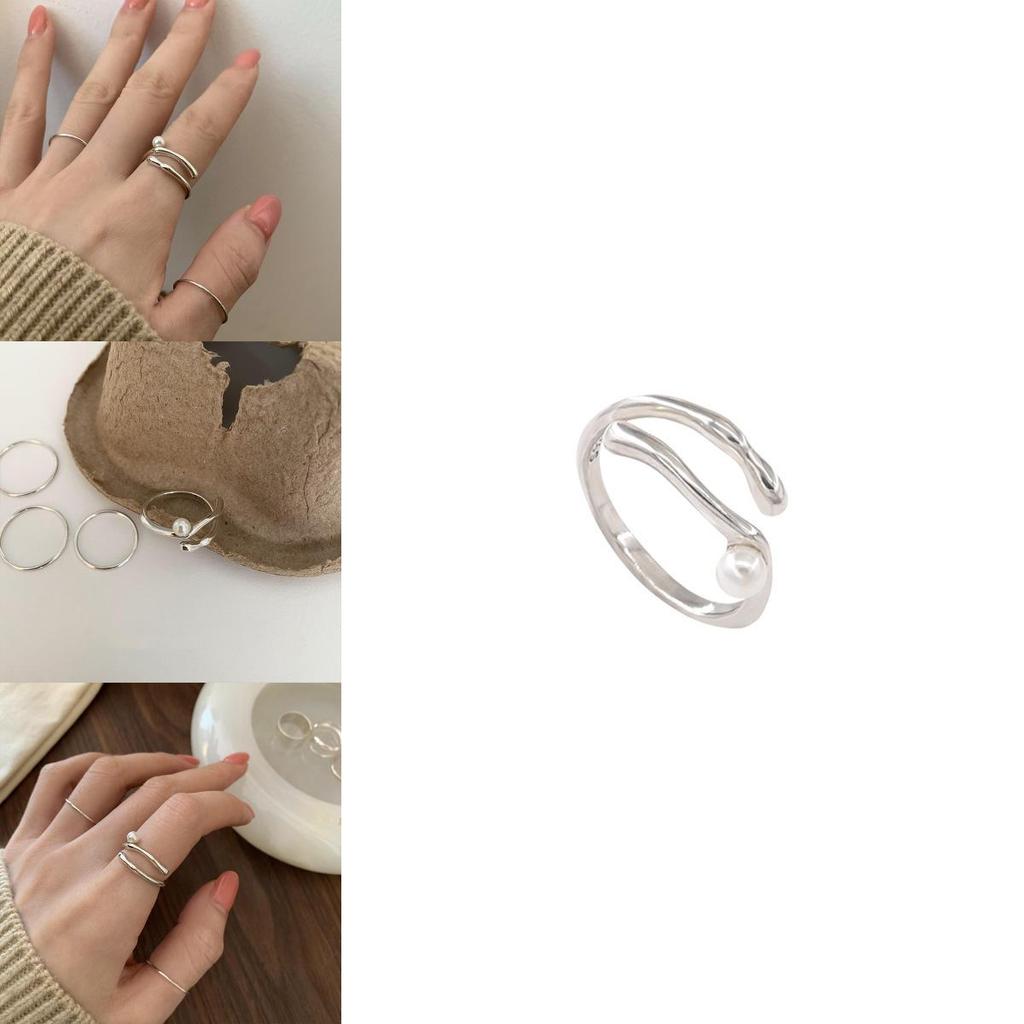 Stylish Minimalist Open Ring With Unique Dual Pearl Design For Fashionable Ladies